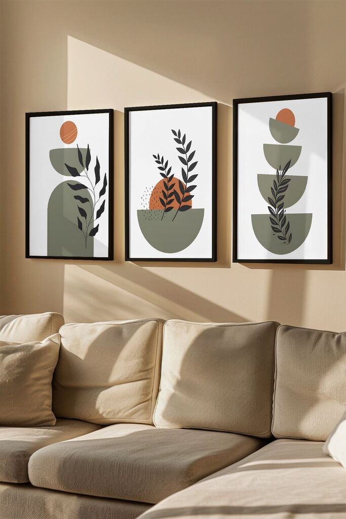 Слика во рамка Wallity Artvmodel6, 33x48 см, 3 дела