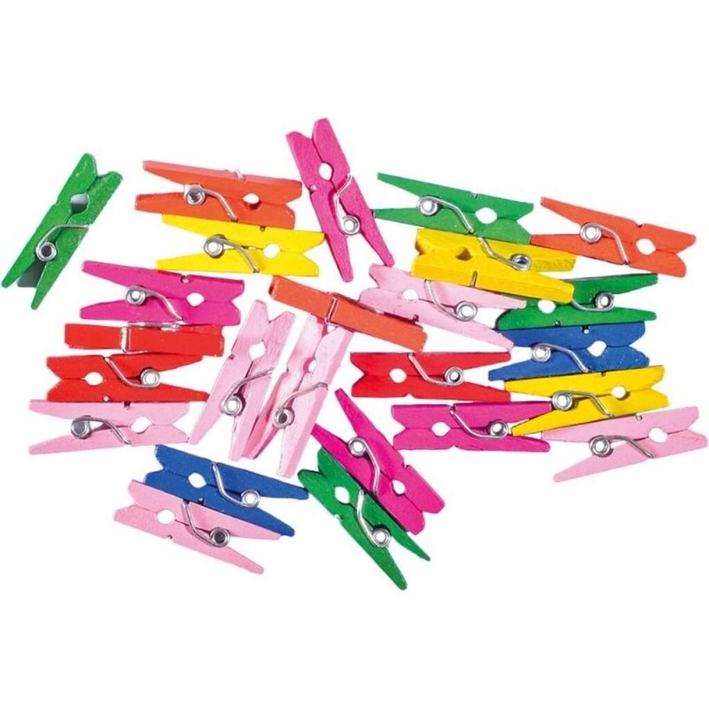 Јуниорски мини штипки за алишта Crafty deco, 25 парчиња, шарени