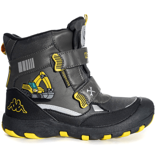KAPPA Чизми за момчиња 260632K Road Tex K, сиво-жолти