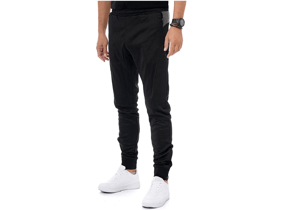 KAPPA Машки долен дел тренерки Korpo Kouros, Slim Fit, Црн
