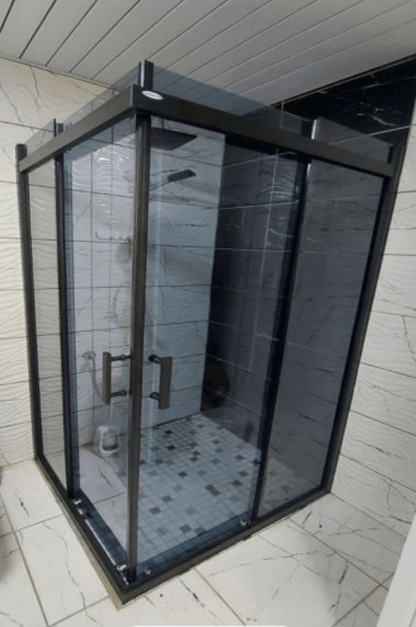 AQUALUX Параван Fensi livorno black 5мм проdzирно