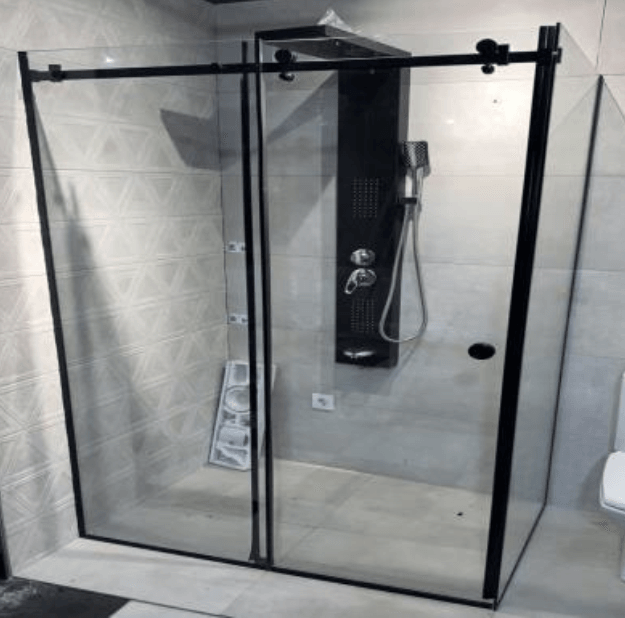 AQUALUX Параван Modena black 8мм проdzирна