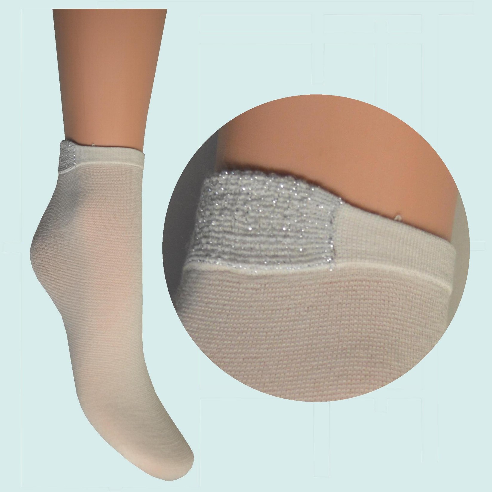 ARAI Женски памучни сокни класик со ламе