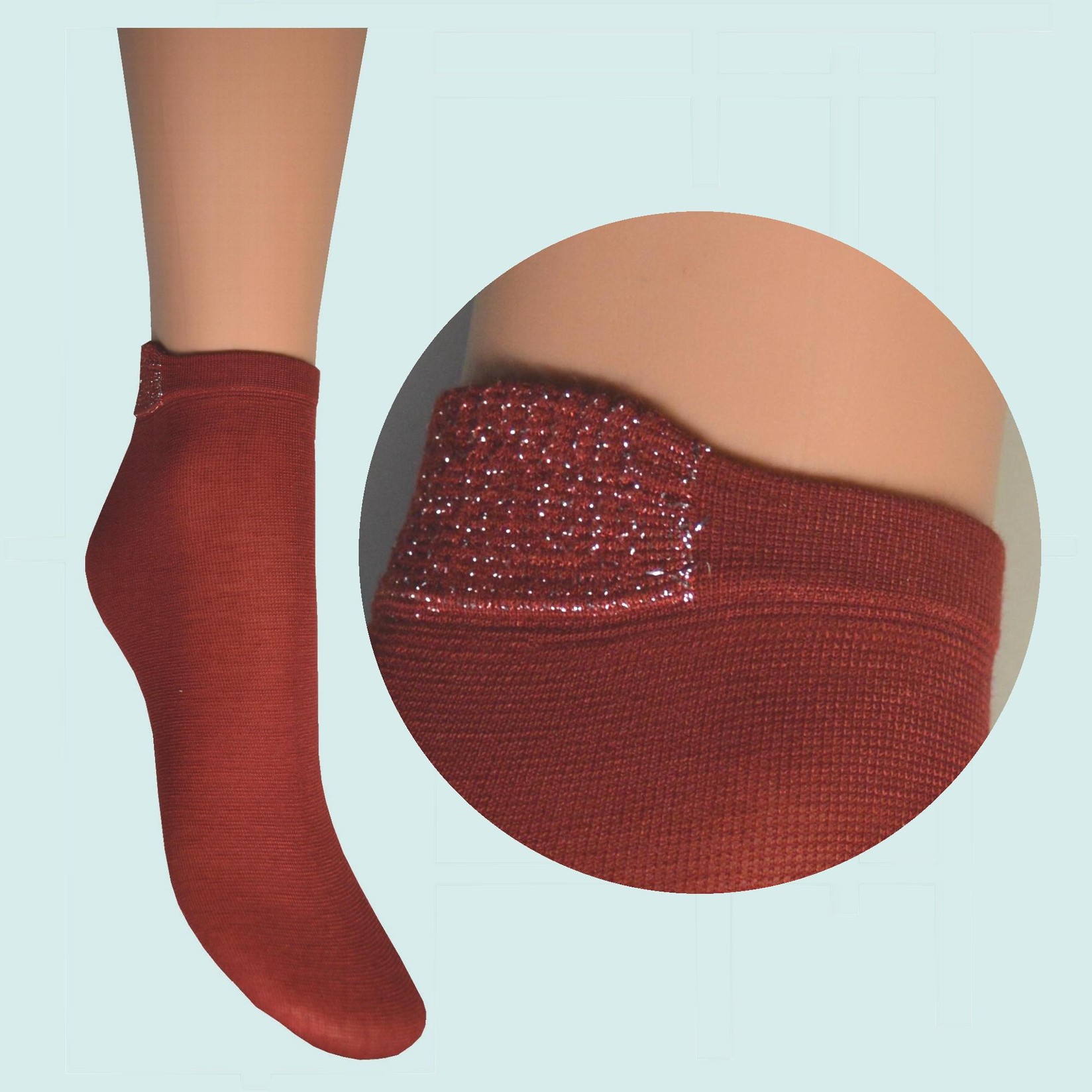 ARAI Женски памучни сокни класик со ламе