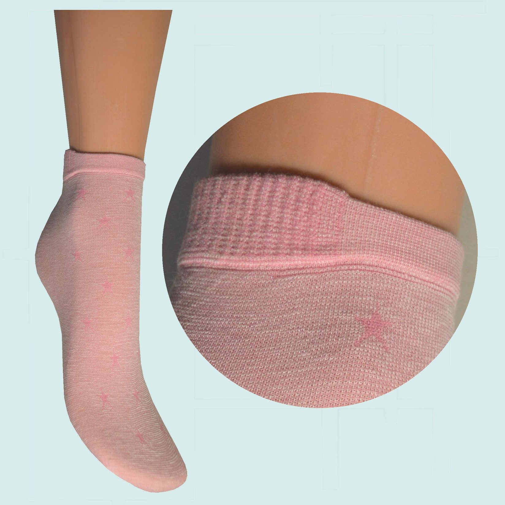 ARAI Женски памучни сокни класик со dzвездички