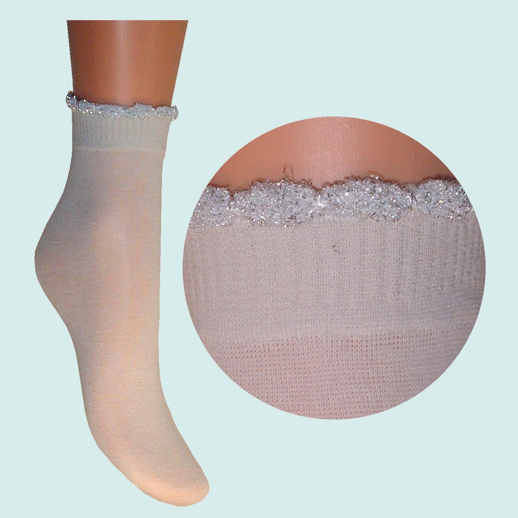 ARAI Женски памучни чорапи со украсен ластик украсени