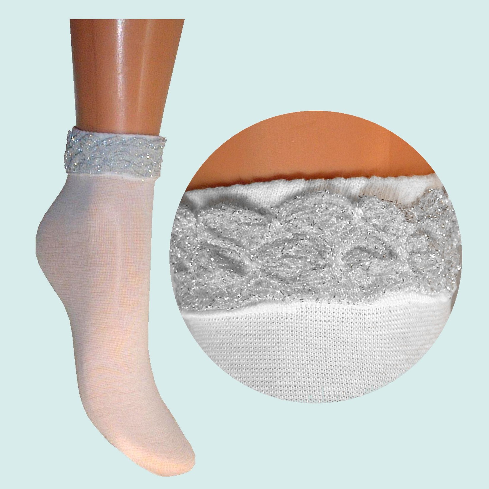 ARAI Женски памучни чорапи со украсен ластик