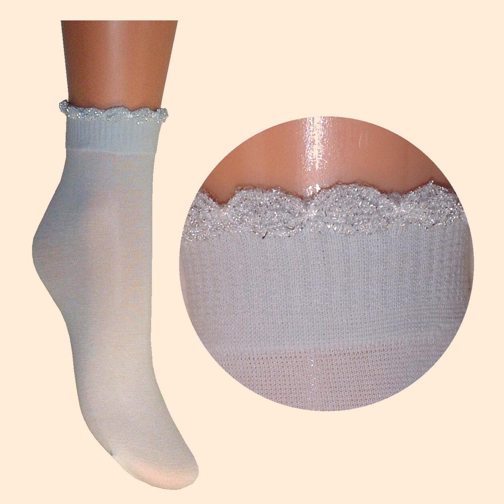 ARAI Детски памучни чорапи со украсен ластик