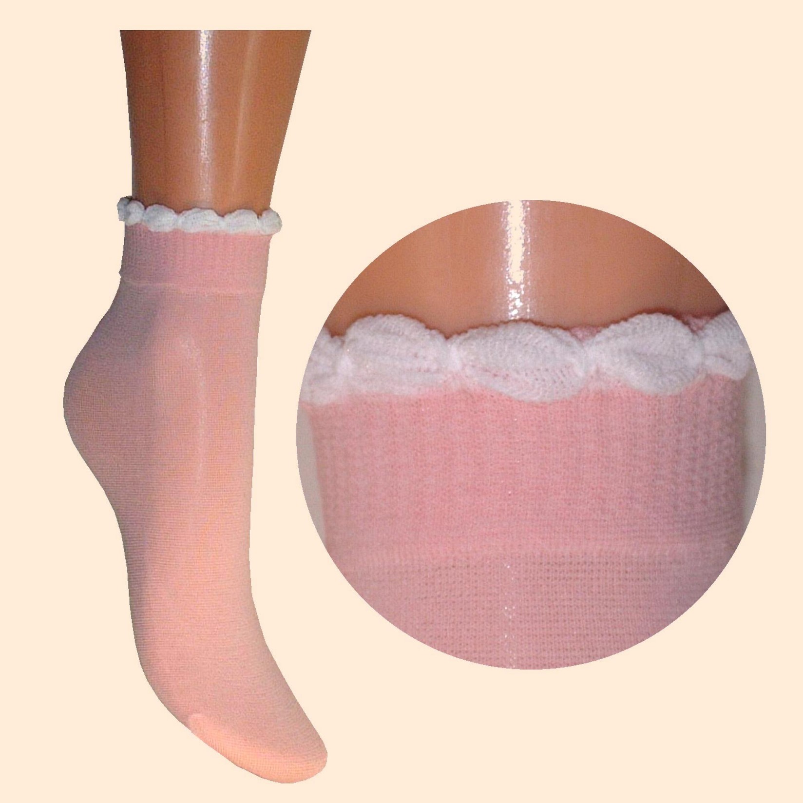 ARAI Детски памучни чорапи со украсен ластик