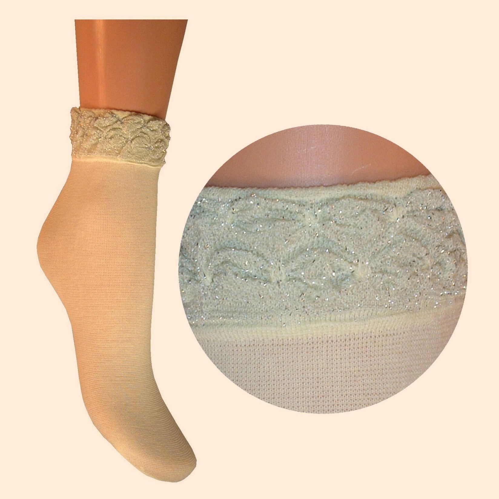 ARAI Детски памучни чорапи со украсен ластик