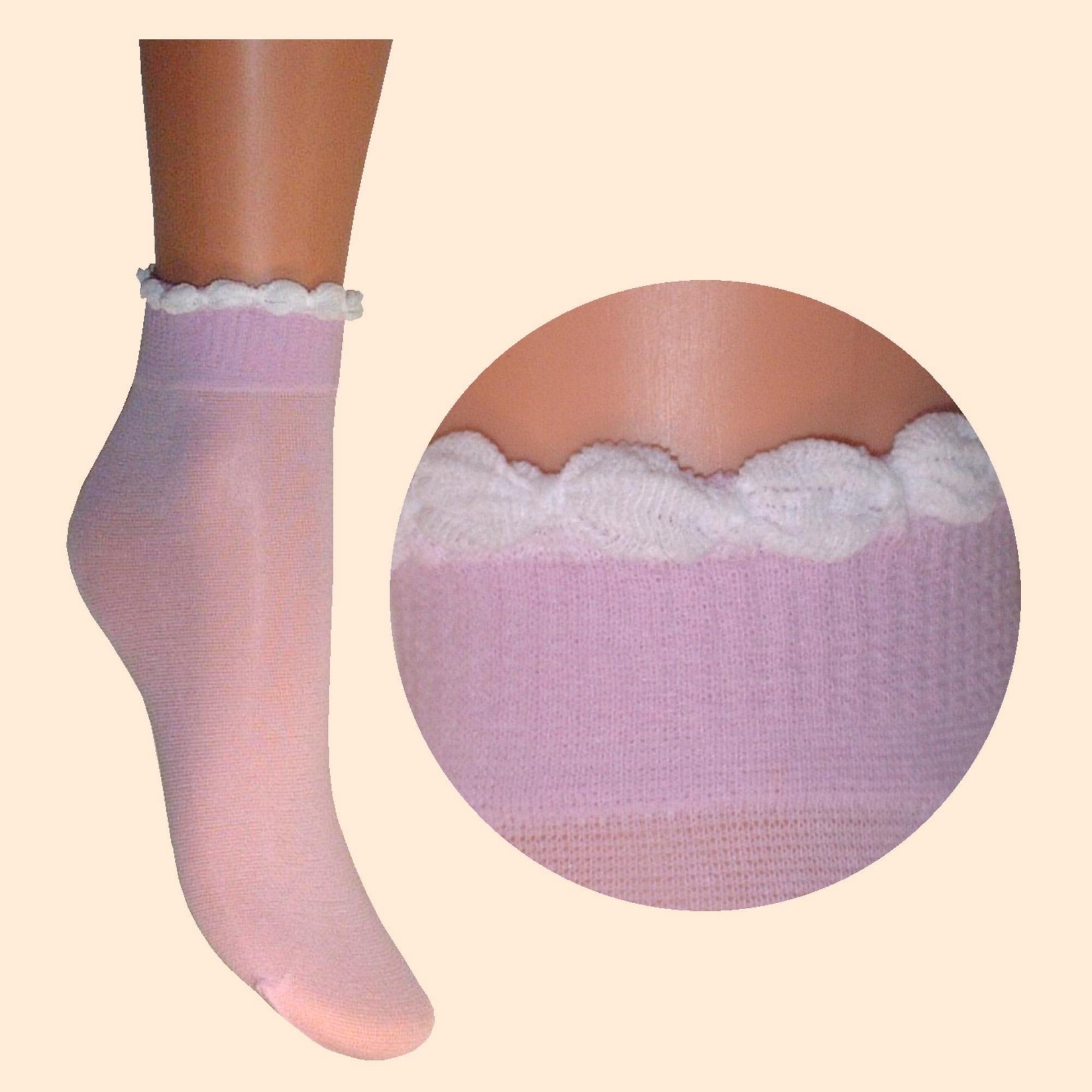 ARAI Детски памучни чорапи со украсен ластик