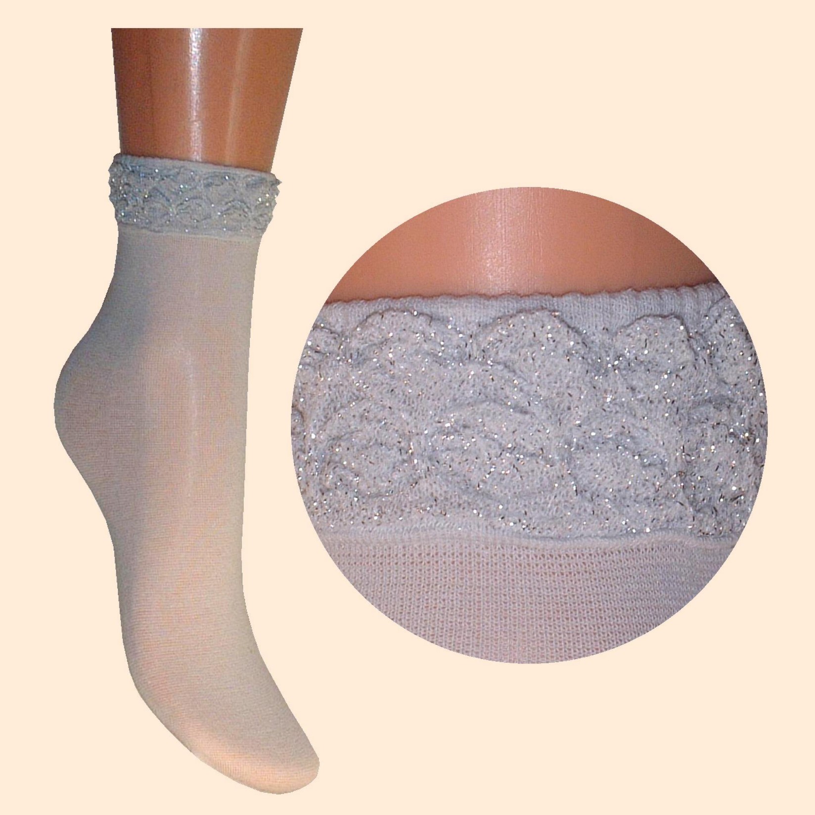 ARAI Детски памучни чорапи со украсен ластик