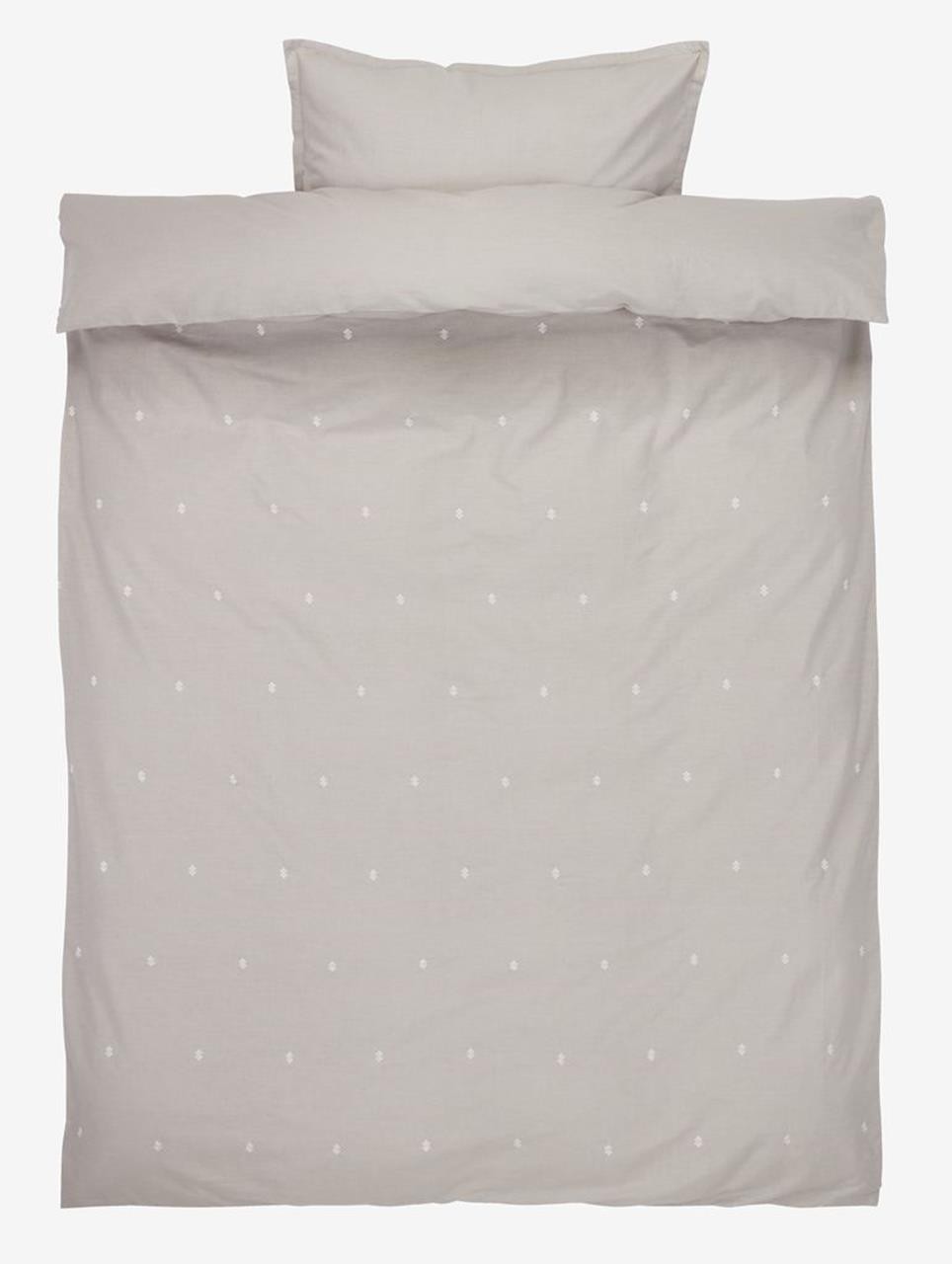 JYSK Сет навлака ELLIE 140x200 везена светло сива боја