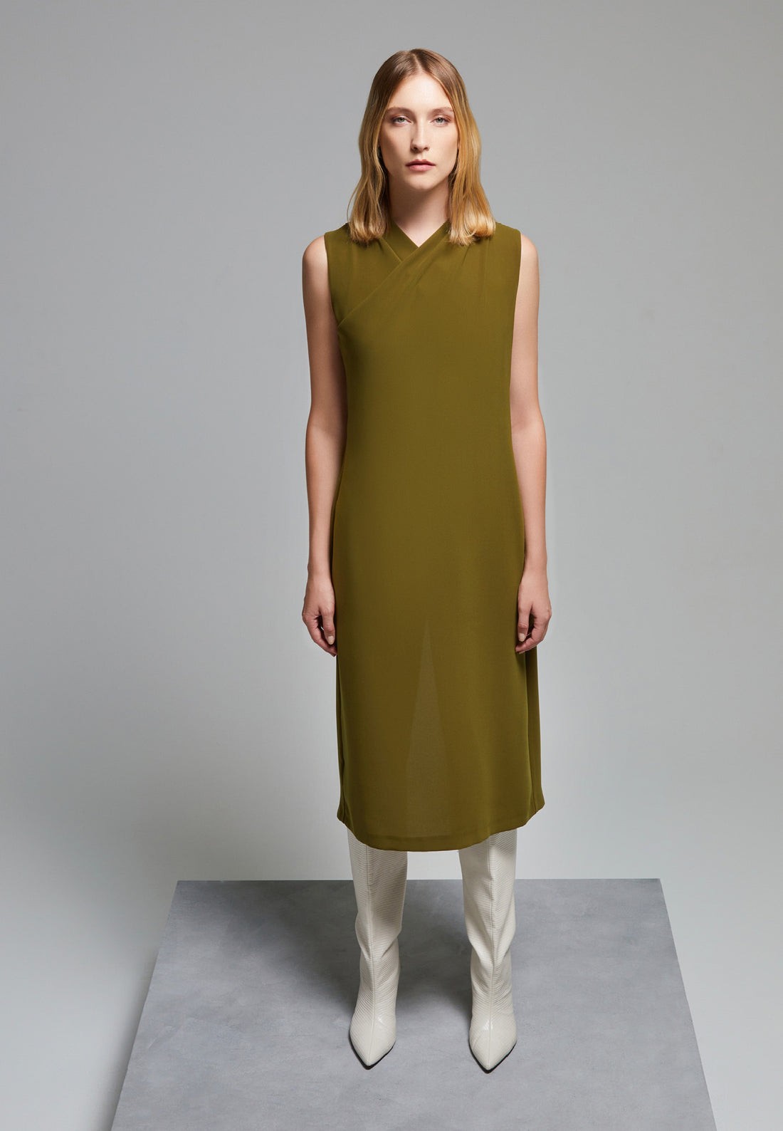 BERRIN Женски Фустан, Маслинест