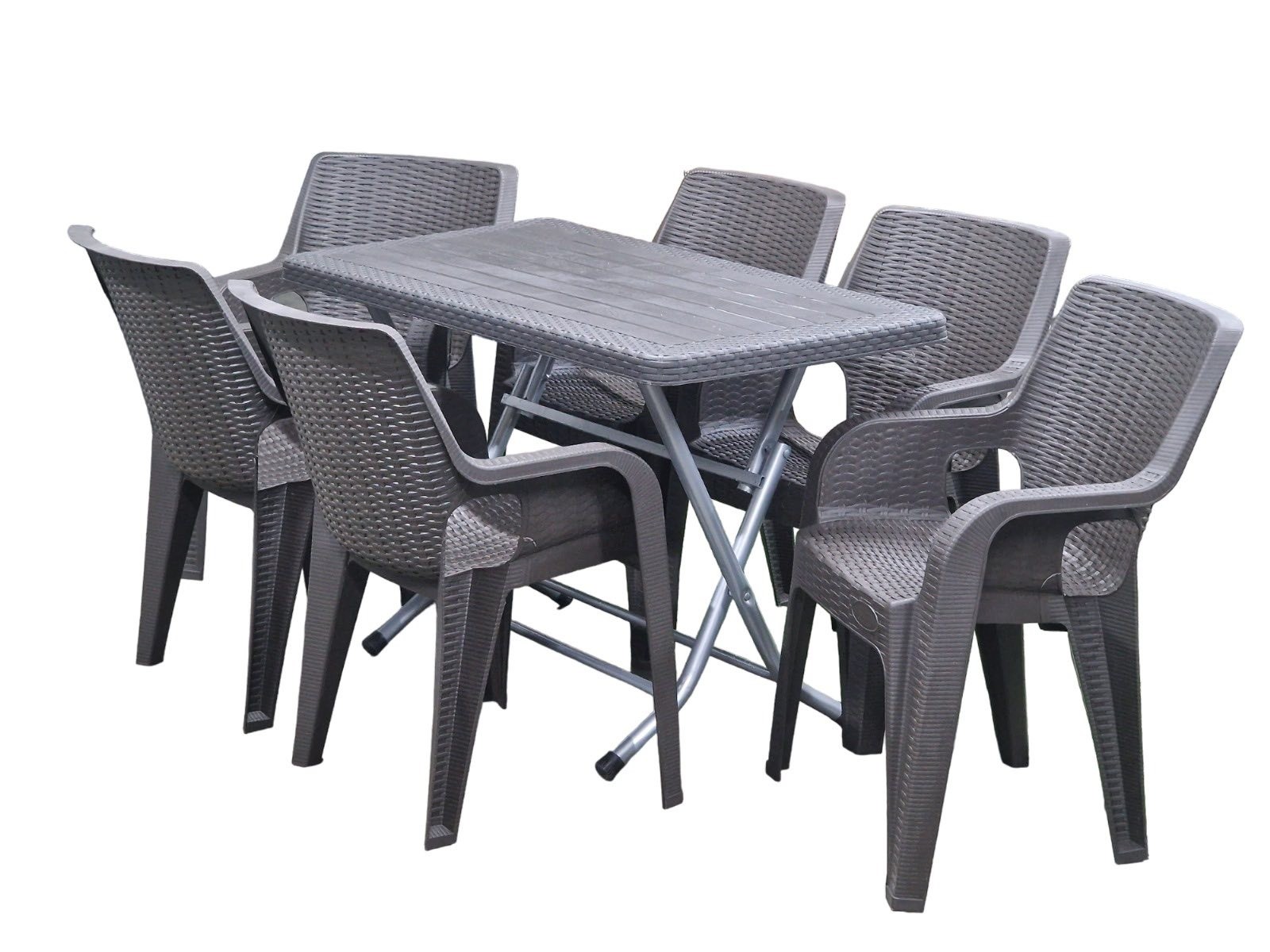 Сет Маса 120Х70 + 6 Столици Кафеава