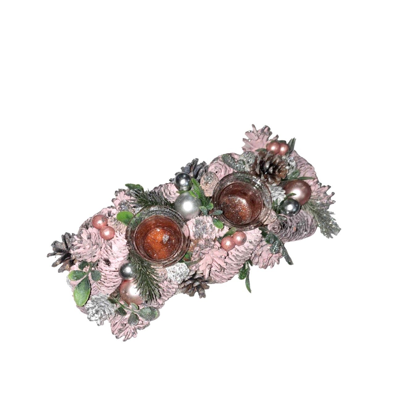 Новогодишен свеќник со 2 свеќи