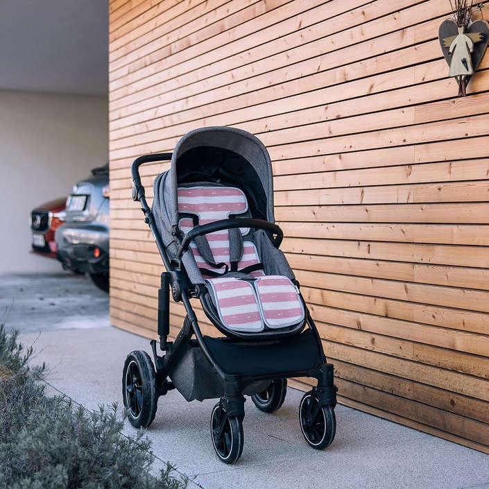 FreeOn Подлога за во количка и автоседиште , 3д Мрежа, розева-бела 48723