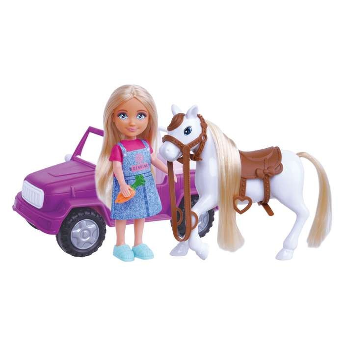MASEN TOYS Кукла со автомобил и коњ 7225464