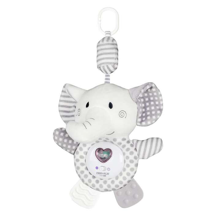FREE 2 PLAY Плишано слонче со гризало, мелодија и светло 82788