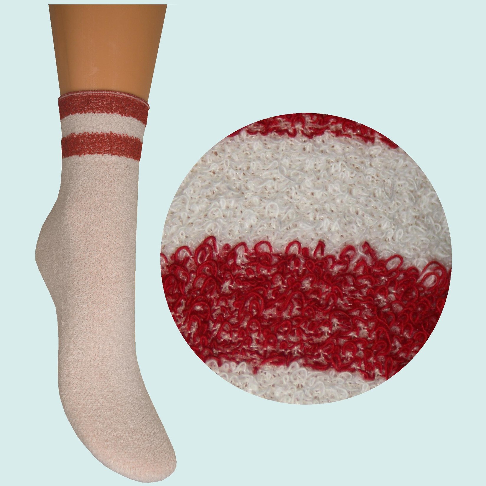 ARAI Женски Чорапи Фротир Бела со Црвена