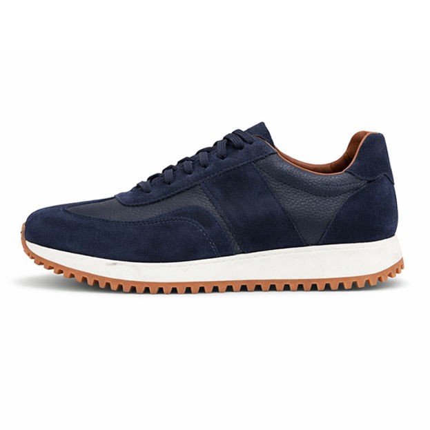 Машки патики Navy Suede Low-Top со Contrast Sole