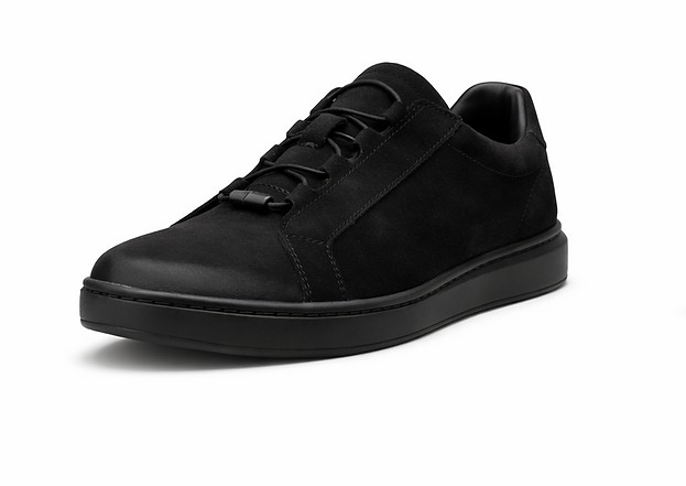 Машки патики Black Minimal Leather Low-Top со Speed Lace