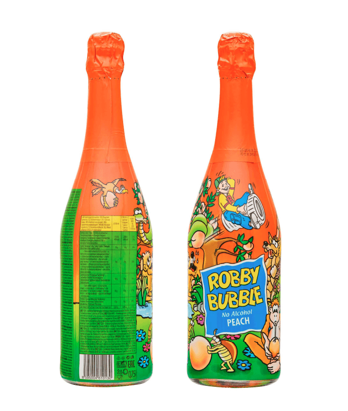 ROBBIE BUBBLE Детско шампањско Праска 0.75L