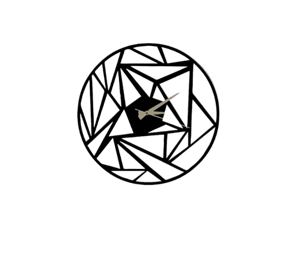 Wallity ѕиден часовник Перспектива, 50 x 50 см, црн