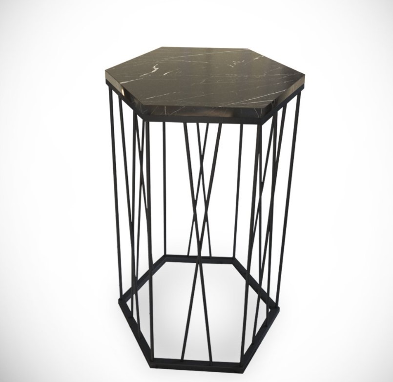 Помошна масичка Hanah Home од мермер Cetrus, црна