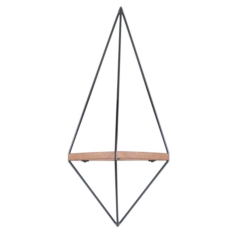 Hanah Home WR039 Полица за dzид, црно-кафеава