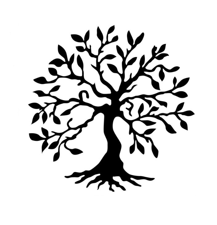 Wallity декорација за ѕид елка 3 1, 60x60 см, црна