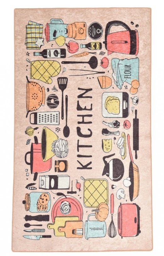 Тепих Conceptum Hypnose Happy Lunch, 80x200 см, шарен