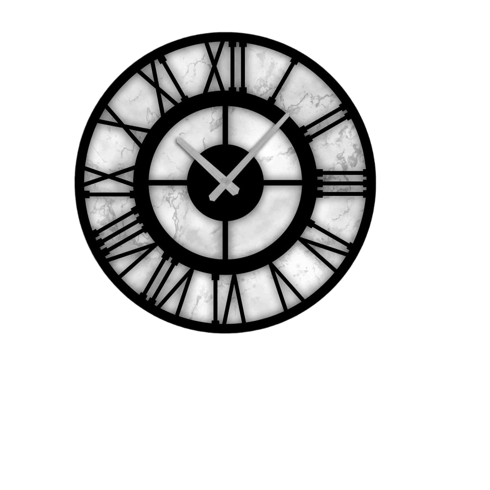 Wallity dzиден часовник 5050MS 014, црно-бел