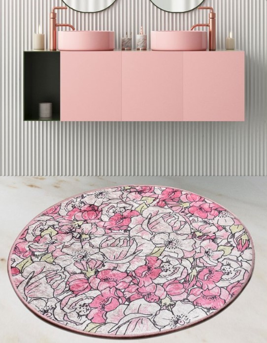 L'essentiel Maison Простирка за бања Rosa, 100cm, розова