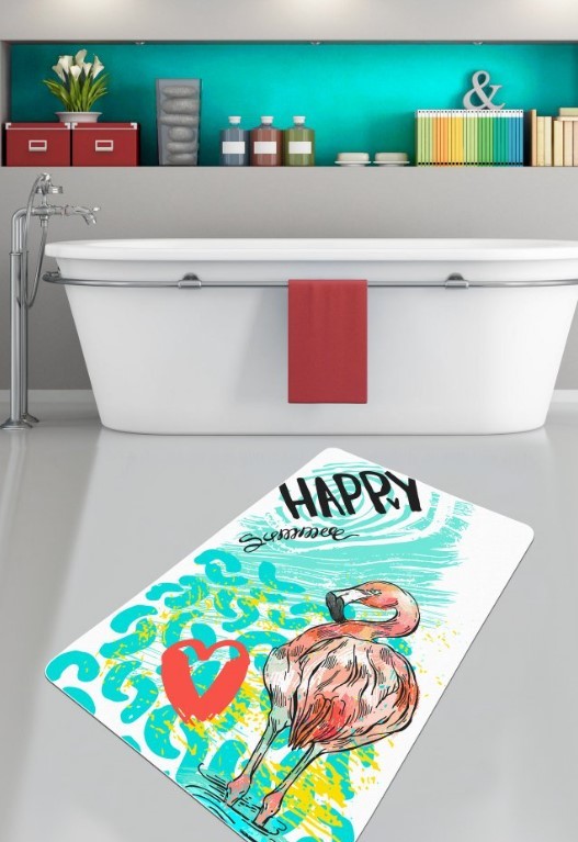 Простирка за капење L'essentiel Maison Happy Flamingo, 80x100cm, Шарена