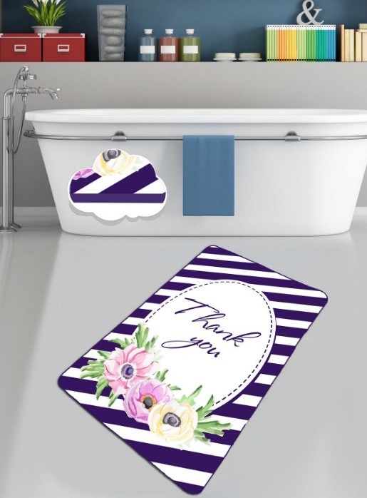 Подлога за бања L'essentiel Maison Thank You, 70x120 см, шарена