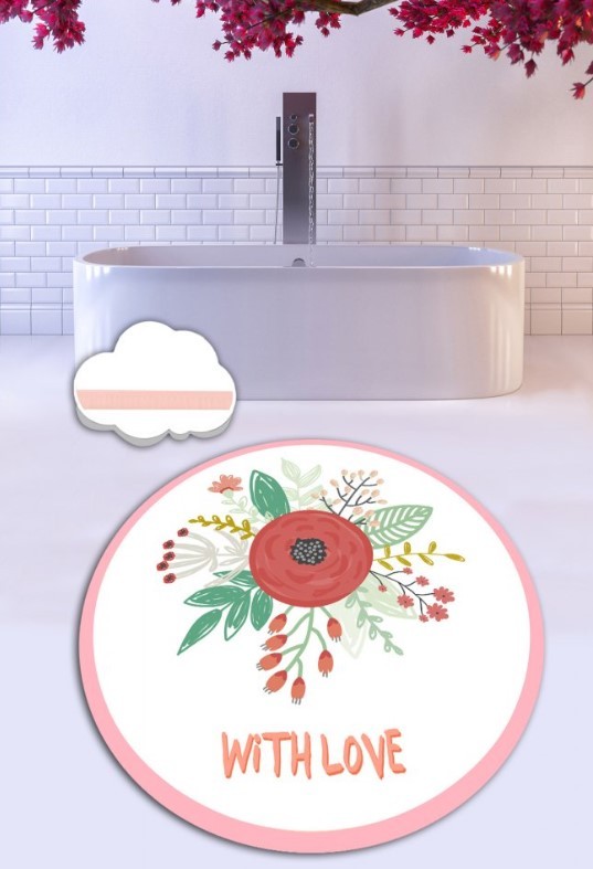 Подлога за бања L'essentiel Maison со љубов, 100 см, бела