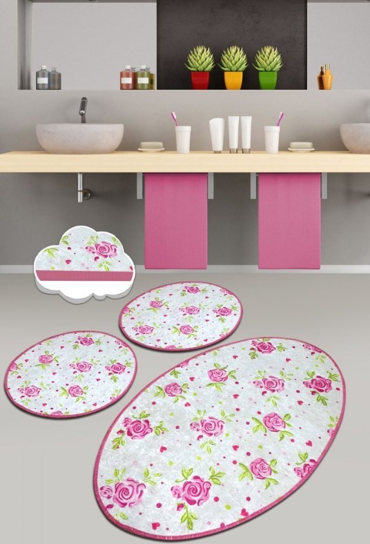 L'essentiel Maison Простирка за бања Frezya 1, 3 парчиња, Пинк