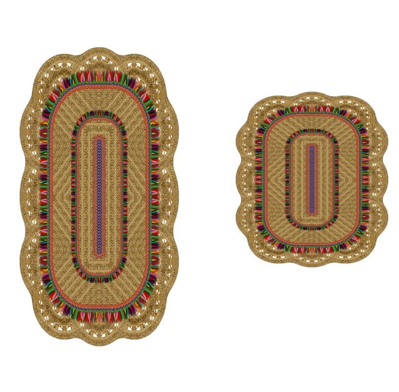 L'essentiel Maison 21017215KA Простирка за бања. 2 парчиња, шарени