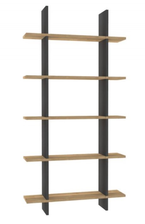 Полица за книги Hanah Home Lina 80x160x19.6 см, сива