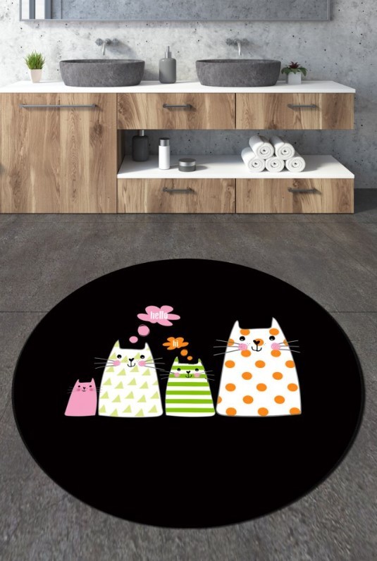 Простирка за бања L'essentiel Maison Four Cats, 120cm, Шарена