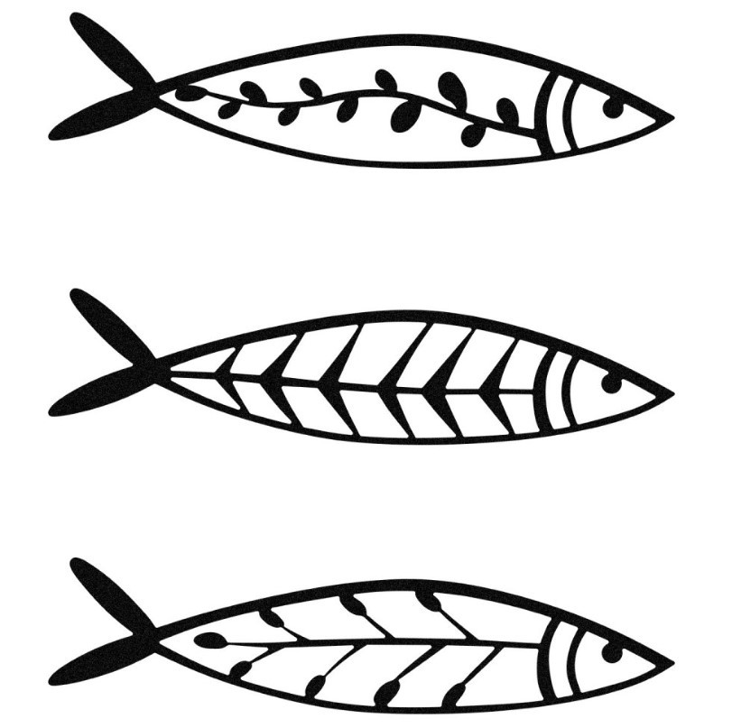 Wallity декорација за dzид Хамси, 32x8 см, 3 парчиња, црна