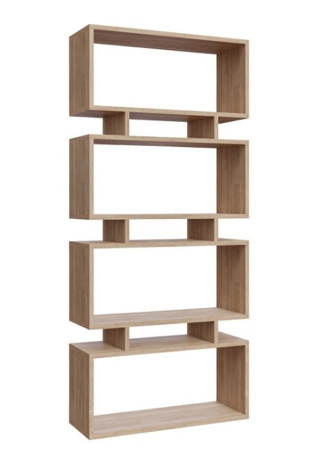 Полица за книги Hanah Home Langdon Oak 72x25x161 см, беж