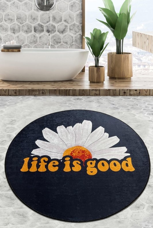 Подлога за бања L'essentiel Maison Life Is Good, 100 см, црна