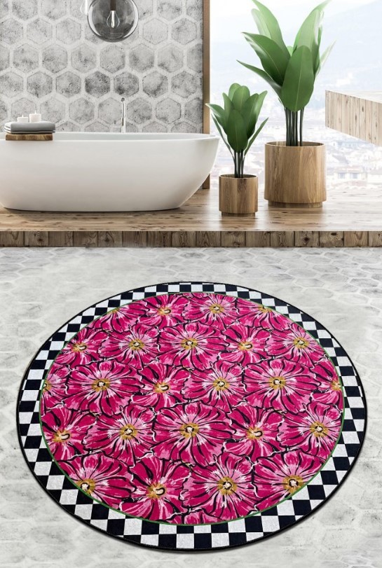 Простирка за бања L'essentiel Maison Habena, 100cm, розова