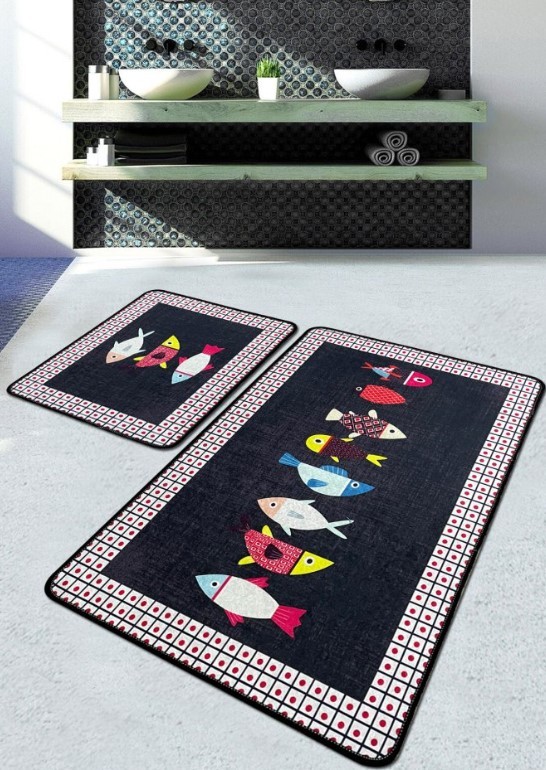 Подлога за капење L'essentiel Maison „Лулка од риба", 2 парчиња, шарена