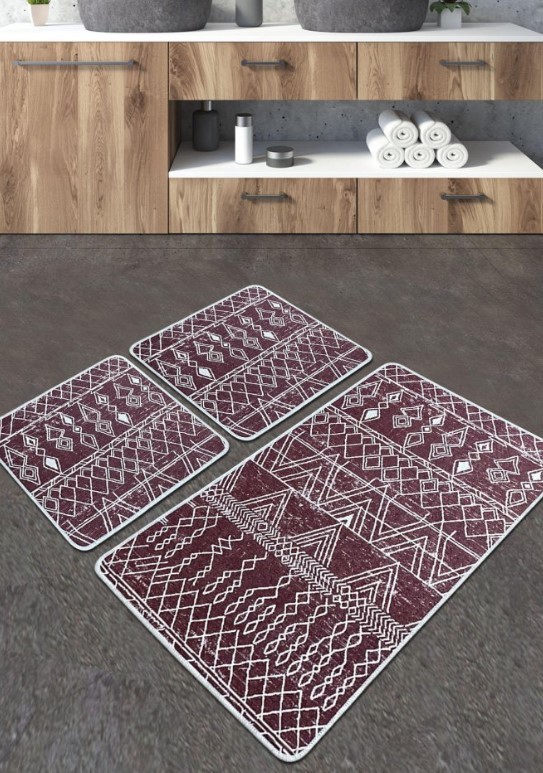 L'essentiel Maison душек за бања Straordinario, 3 парчиња, Бордо-бело