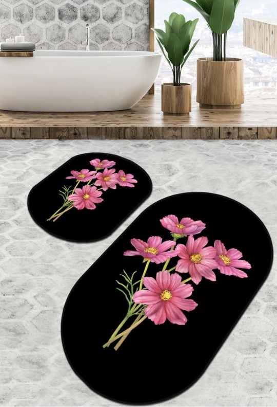 L'essentiel Maison Простирка за бања Sitivo, 2 парчиња, црна