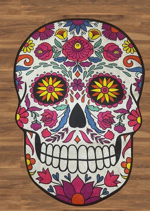 L'essentiel Maison тепих за бања Череп, 100x150cm, Шарена