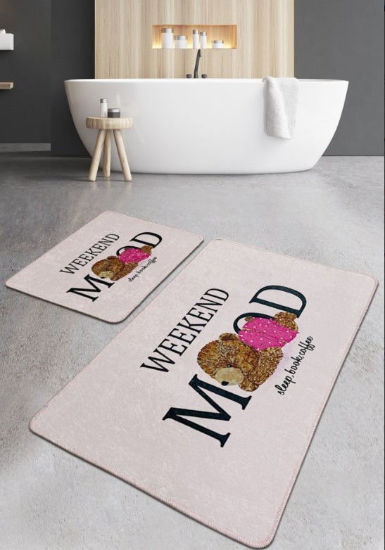 Тепих за бања L'essentiel Maison Weekend Mood, 2 парчиња, Розов